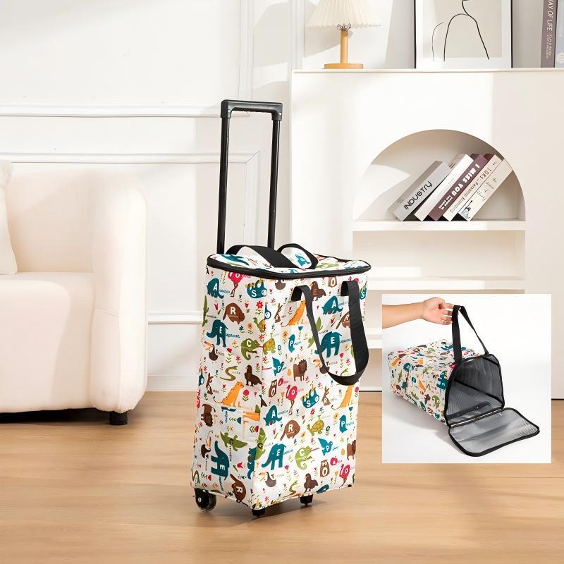 Einkaufswagen, Faltbarer Einkaufswagen, Rollbare Einkaufstasche, Faltbare Rolltasche Mit Rädern, Faltbar, Leicht Zu Verstauen, Abnehmbare Tasche