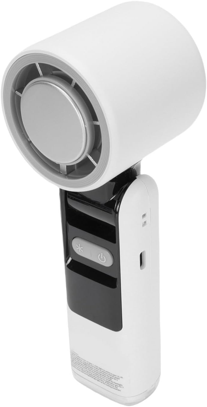 Handlicher Eisventilator, Wiederaufladbarer Tragbarer Led-eisventilator Für Reisen (weiss)