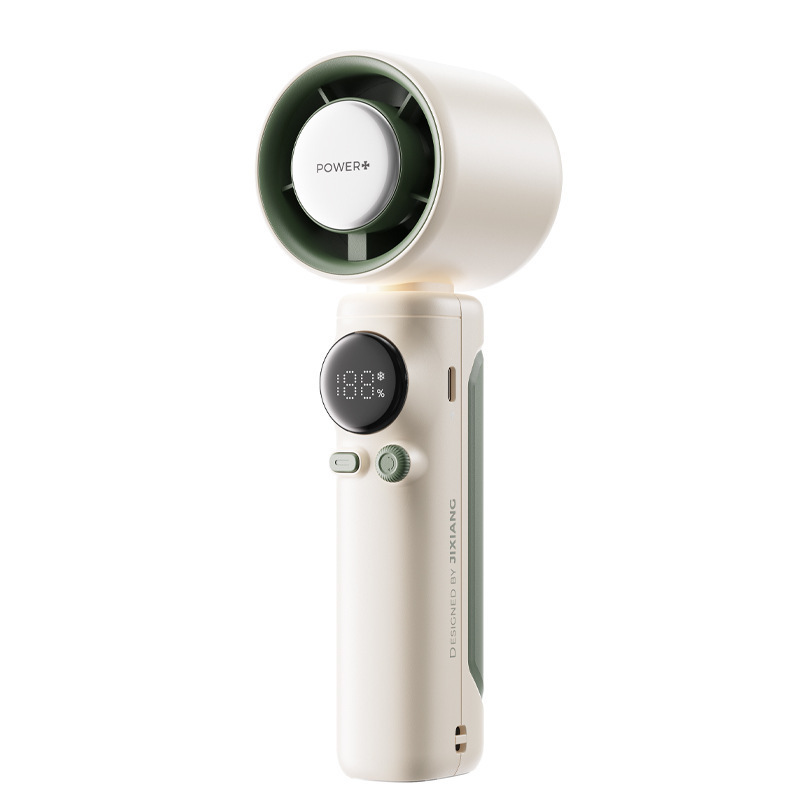 Hochleistungs-lüfter, Handventilator Mit Turbofunktion, 4000 Mah, Usb-aufladbar, Led, Weiß