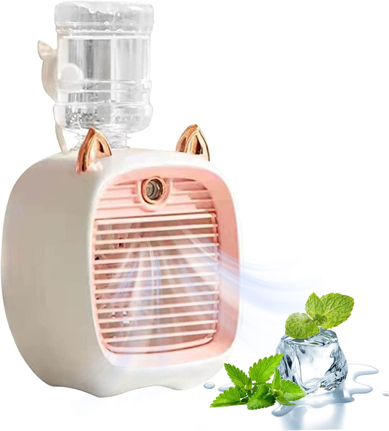 Klimaanlagenventilator, Tragbarer Verdunstungsluftkühler Mit 3 Geschwindigkeitsstufen, Usb-klimaanlagenventilator Und Luftbefeuchter (rosa)