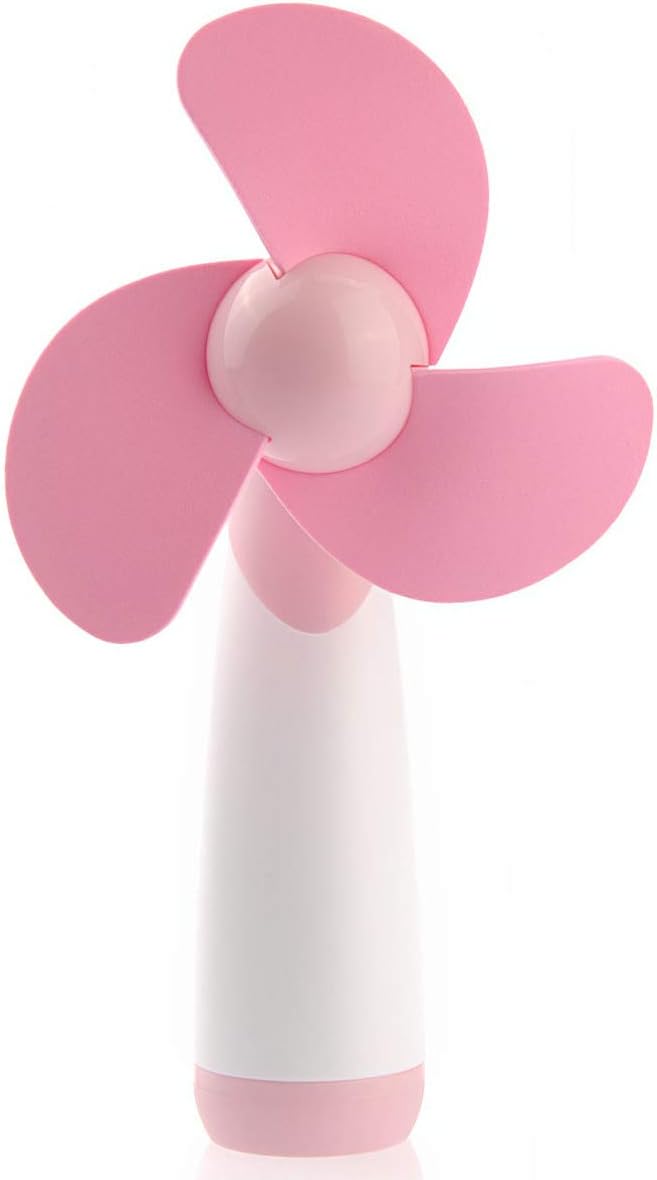 Mini-ventilator, Tragbar, Batteriebetrieben, Rosa (aa-batterien Erforderlich), Mit Ein-/ausschalter Und Weichen Flügeln Für Kühlung Und Einfachen Transport