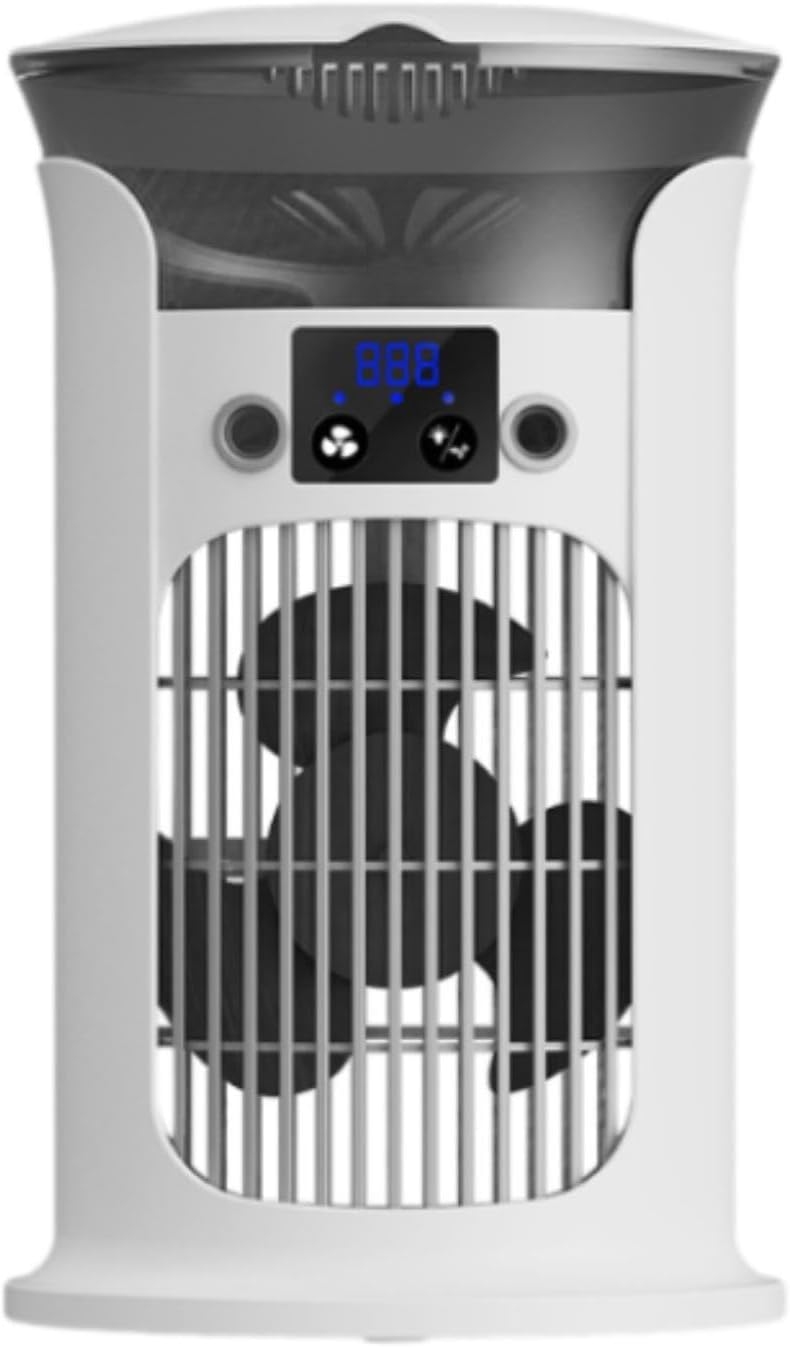 Tragbare Klimaanlage, Luftkühler, Leiser, Verstellbarer Ventilator, 4 Geschwindigkeitsstufen, 180°-oszillation, Farbige Beleuchtung
