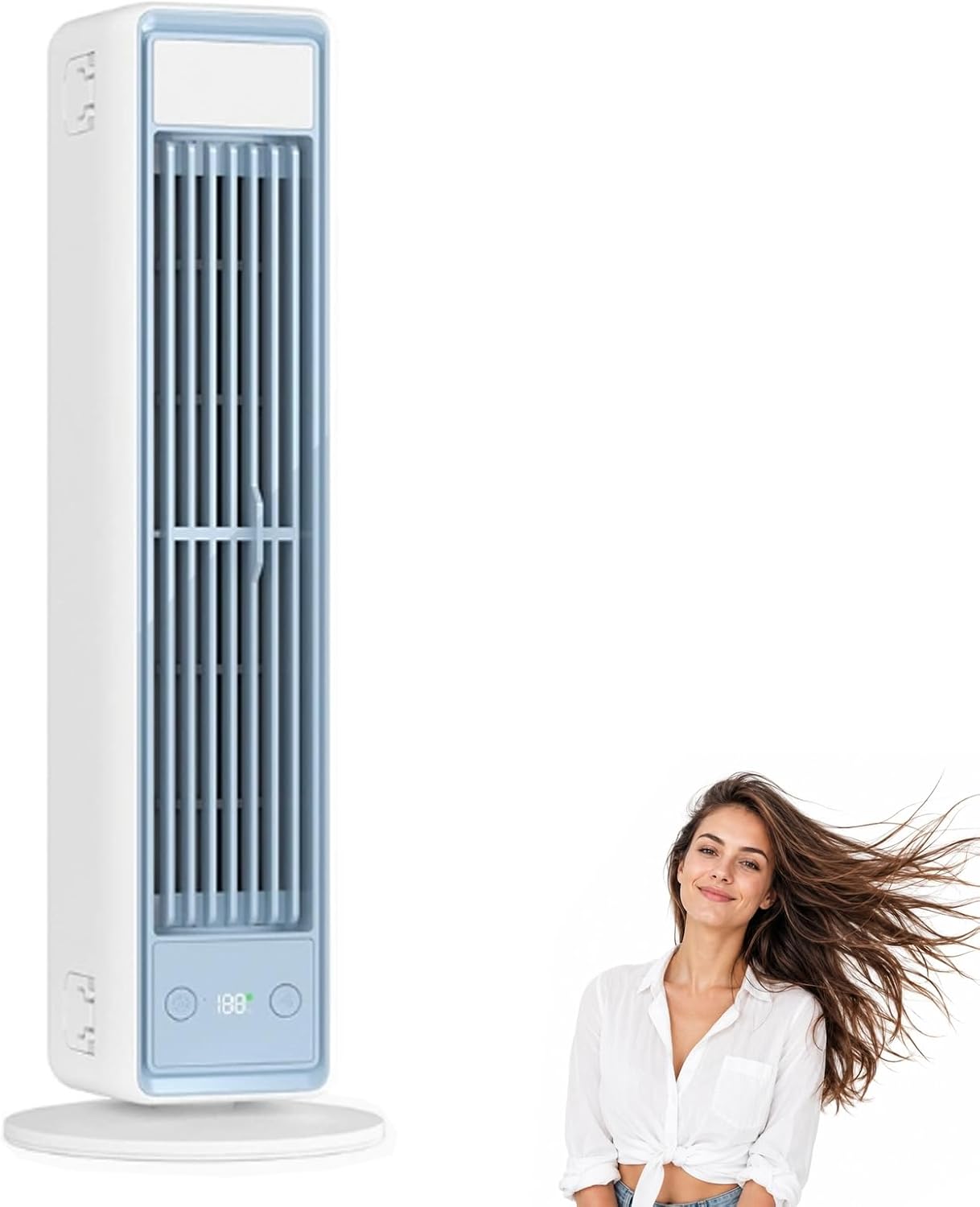 Tragbarer Luftbefeuchter Mini Cooling Ace, Leise Und Energieeffizient, 3 Geschwindigkeitsstufen, Klingenloses Design, Ideal Für Büro Und Schlafzimmer (weiß)
