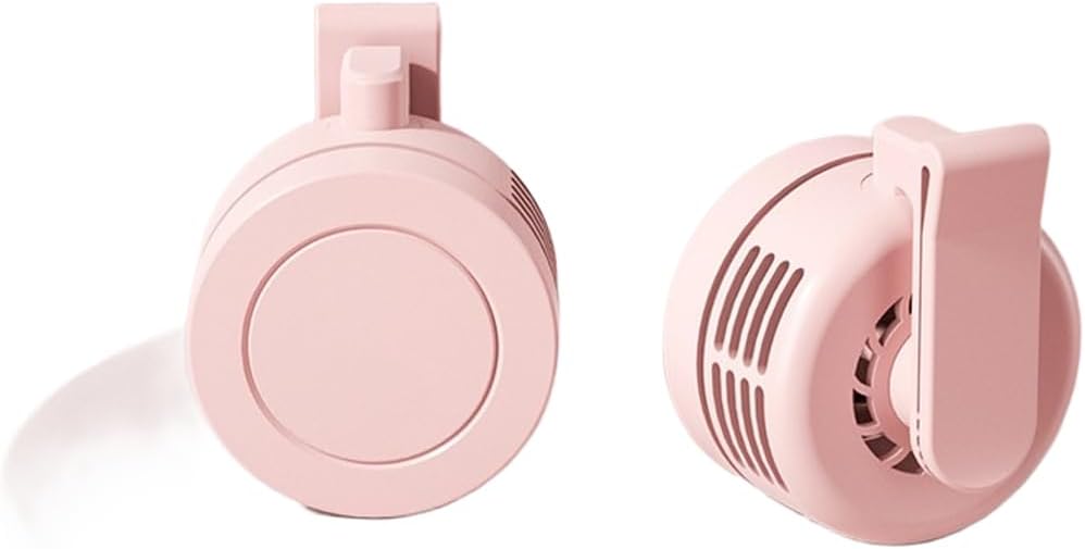 Nackenventilator Mit Clip, Tragbar, Usb-aufladbar, Freihändig, 360-grad-drehung, 3 Geschwindigkeitsstufen, Leicht Für Reisen Und Büro (rosa Blume)
