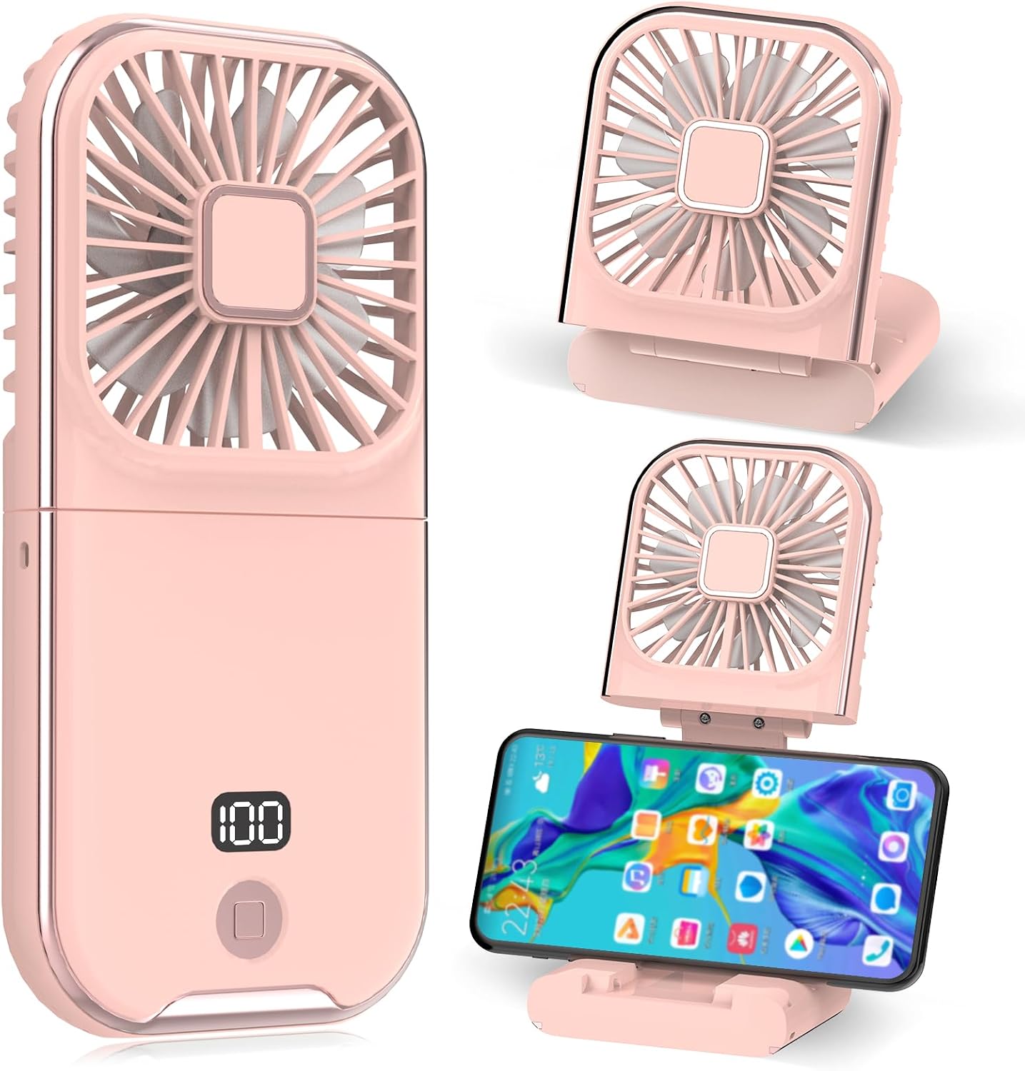 Mini-handventilator Mit 4 Usb-geschwindigkeitsstufen – Kleiner, Tragbarer Ventilator – Wiederaufladbar – 3000-mah-akku – Für Büro, Zuhause Und Outdoor – Pink