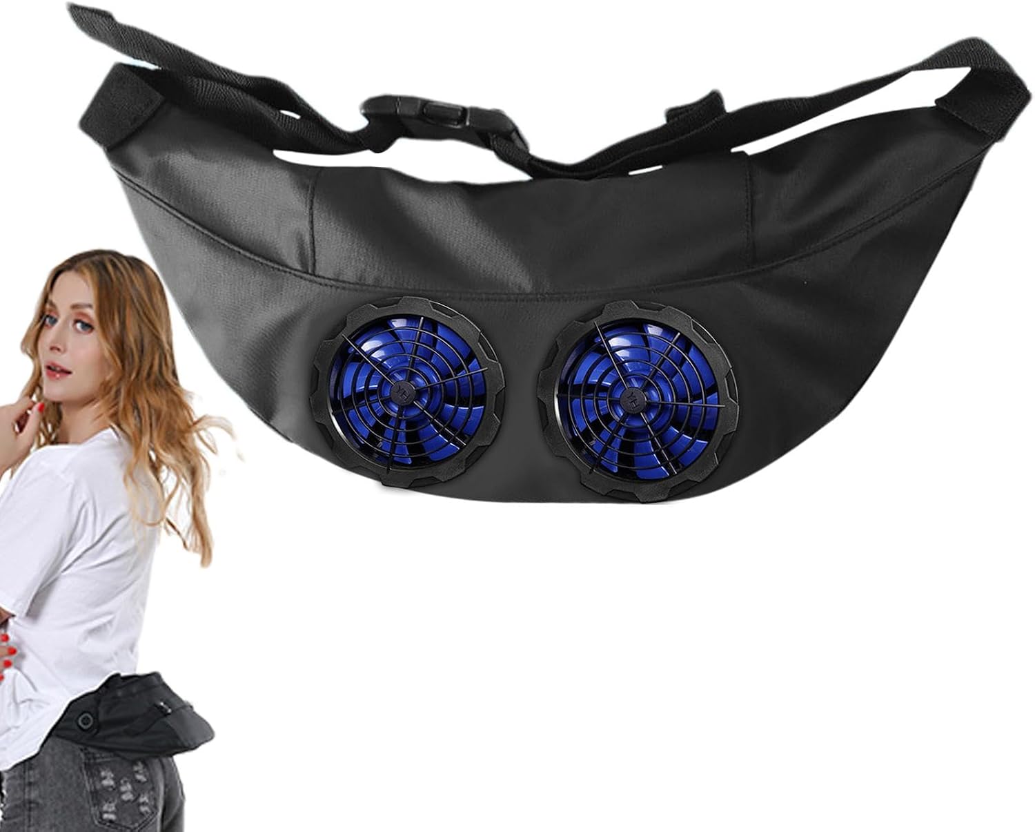 Tragbarer Körperventilator, Wiederaufladbarer Gürtelventilator Wasserdichter, Freihändiger Ventilator Mit Reißverschluss
