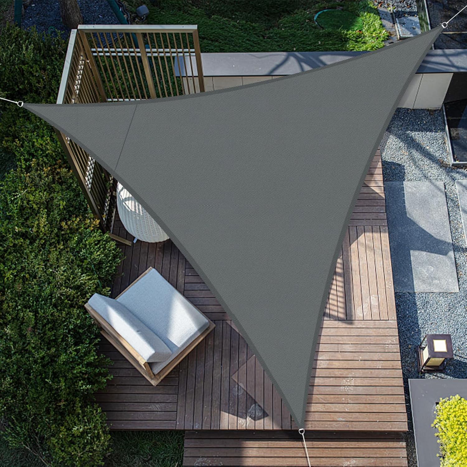 Dreieckiges Sonnensegel 2x2x2m, Wasserdicht, Uv-schutz, Für Terrasse, Garten, Balkon, Außenbereich, Anthrazitgrau