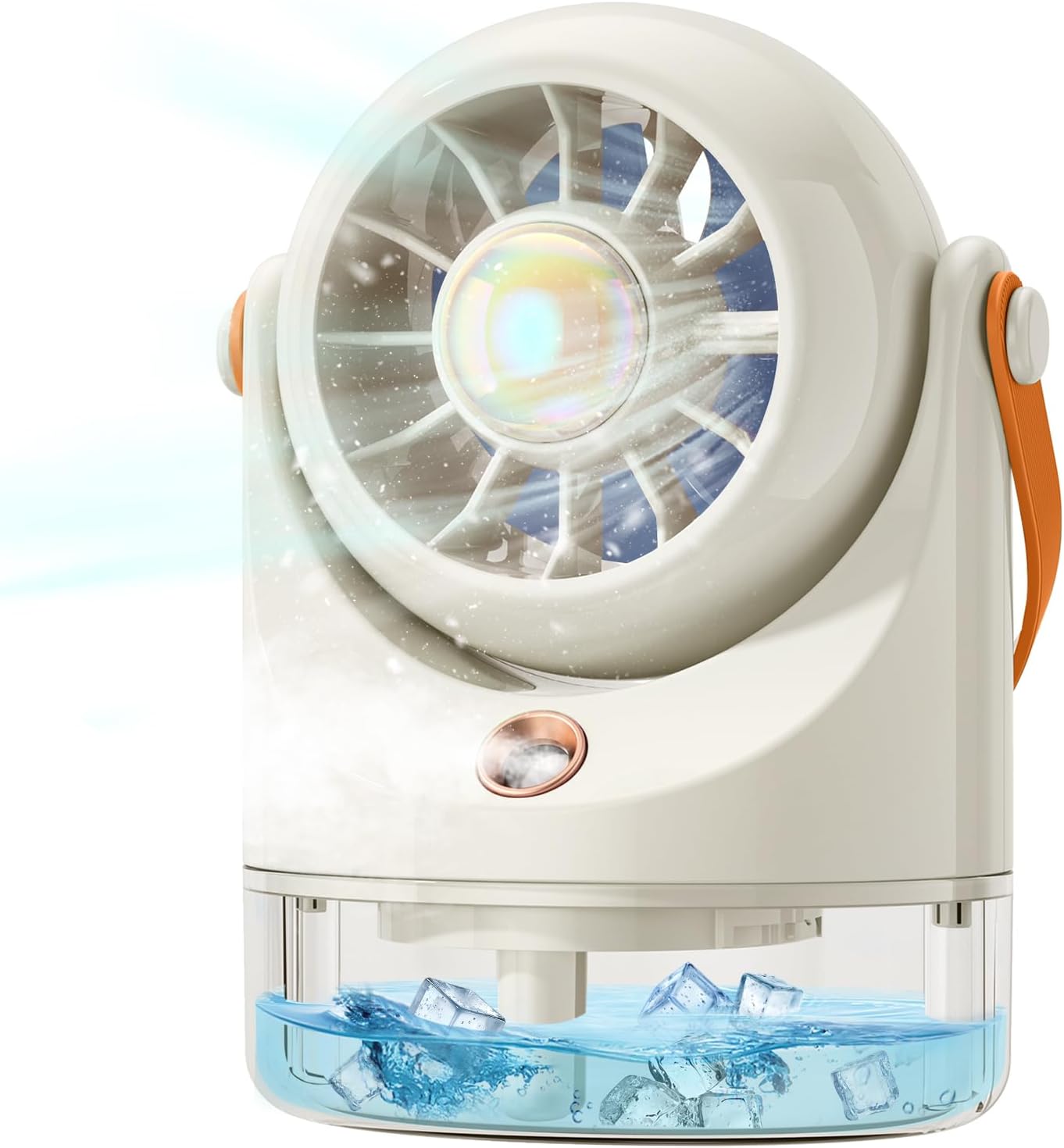 Mini-usb-tischventilator, Ultraleise – Tragbare Klimaanlage Mit Akku – Akkubetriebener Ventilator – Beigefarbener Luftkühler