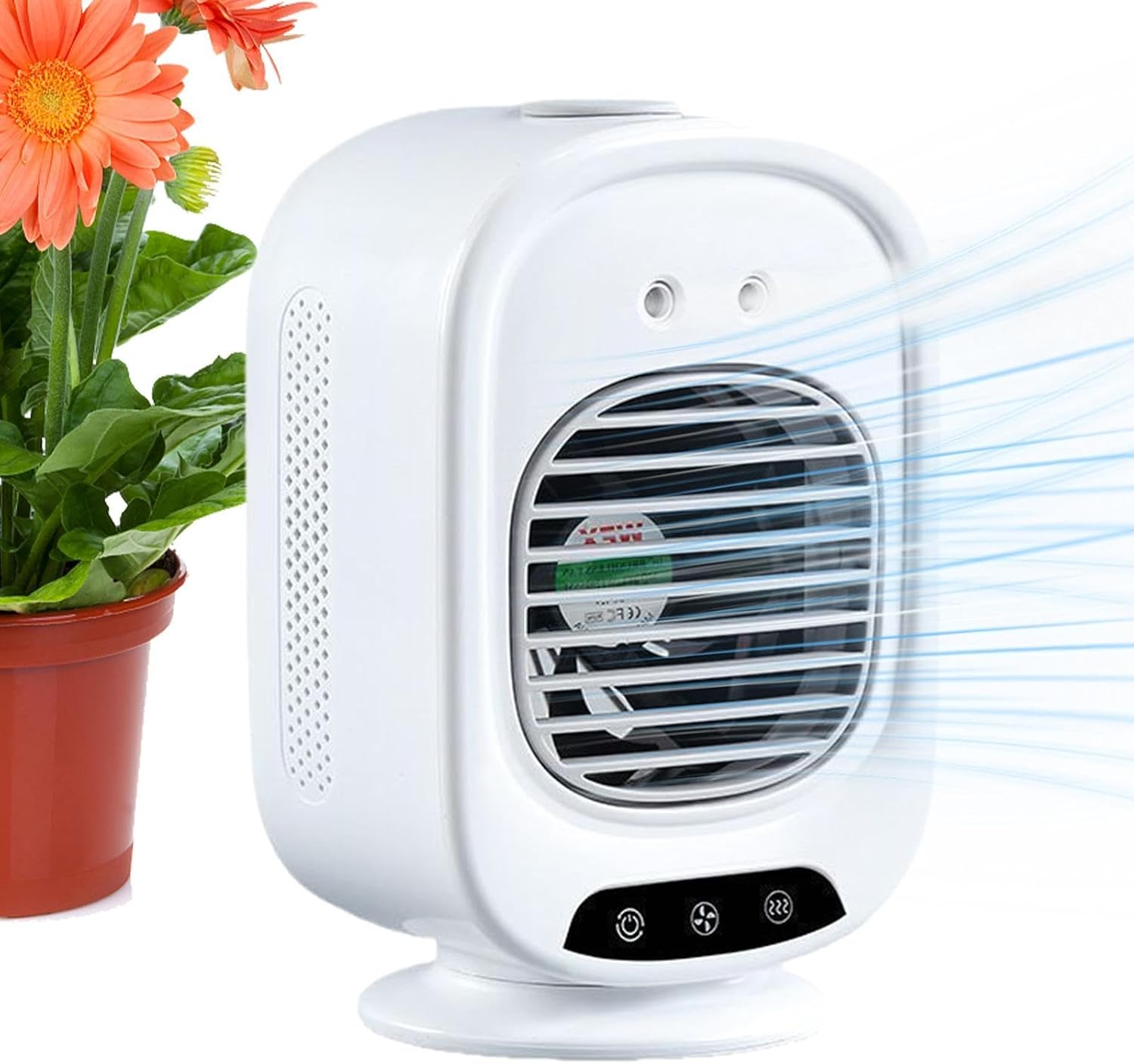 Tragbarer Luftkühler 3 Geschwindigkeitsstufen, 150°-drehung, Geräuscharm Ventilator/klimaanlage Für Küche, Schlafzimmer, Auto, Studentenwohnheim, Büro