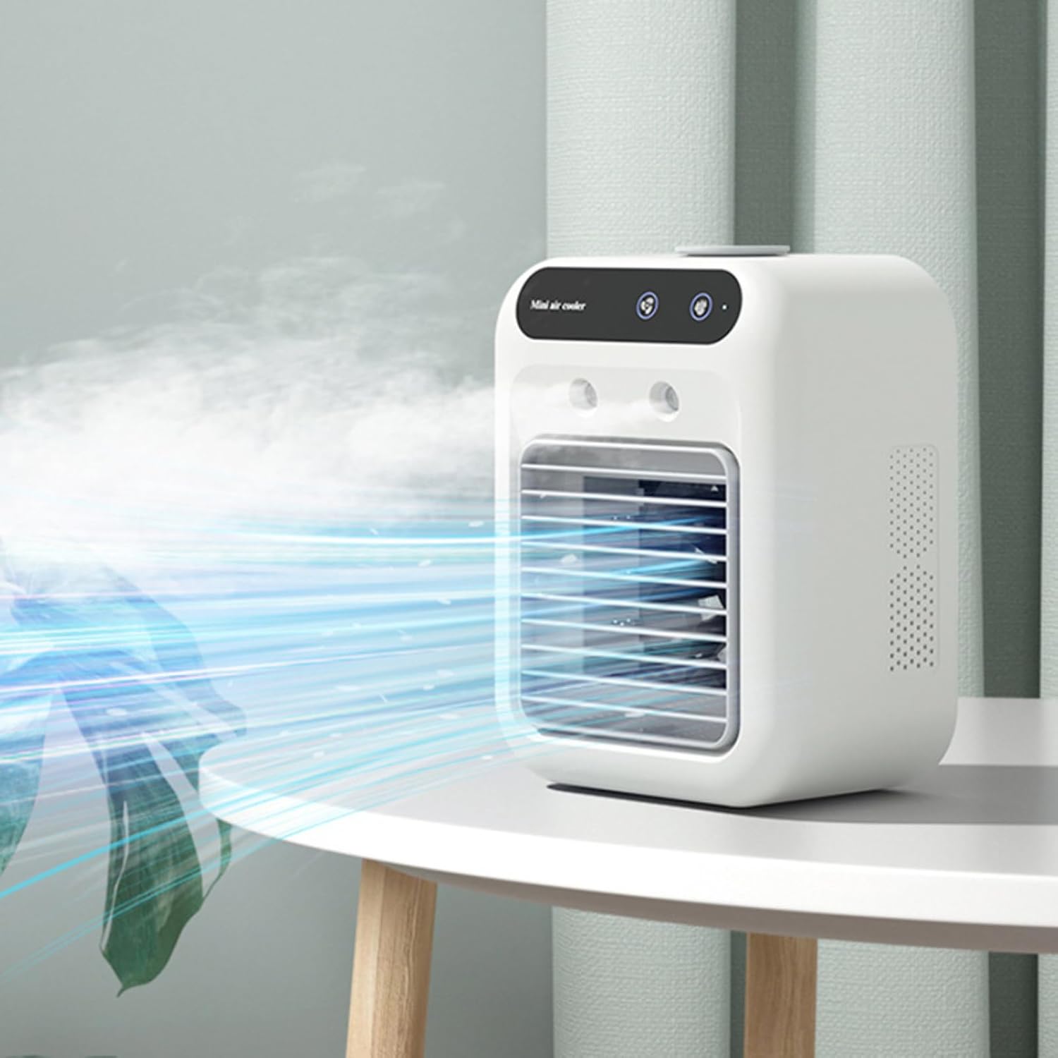 Tragbarer Luftkühler, Mini-akku-ventilator, Kabelloser Persönlicher Luftkühler Für Zuhause Und Büro, Weiß
