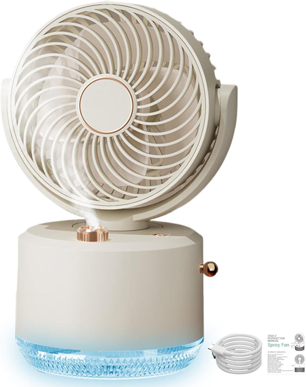 Tragbarer Ventilator, Taschenventilator, Wiederaufladbarer Ventilator Mit Licht, Multifunktionales Reisezubehör, Kleiner Luftkühler Für Zuhause