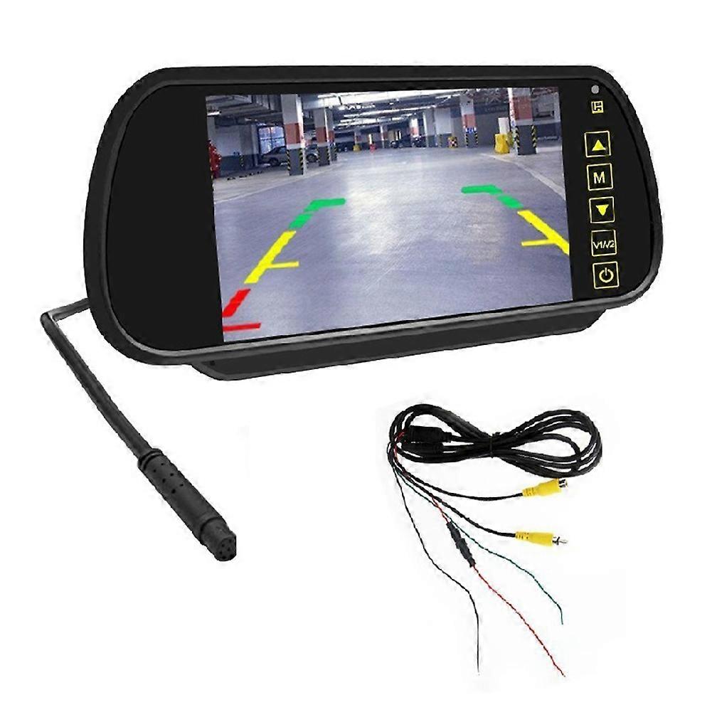 7-zoll-lcd-auto-spiegelmonitor Mit Parkbildschirm, 2 Av-eingängen Und Automatischer Anzeigehilfe Für Rückfahrkamera