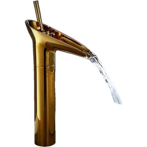 Küchenarmatur Komplett Aus Kupfer, Spülbecken Im Stil Antiker Weingläser, Einlocharmatur, Kunstvolles Spülbecken, Um 360 Grad Schwenkbares Spülbecken Mit Warm- Und Kaltwasserhahn, Gold (größe: 31 Cm)