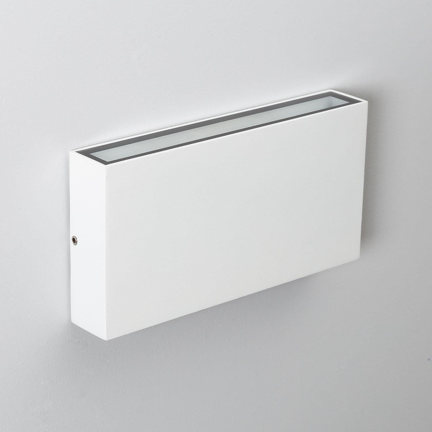 Led Wandleuchte Außen Doppelseitige Beleuchtung Aluminium Luming Ii Weiß Wählbar (warm-neutral) 2700k - 3300k - 4000k ↔17 Cm