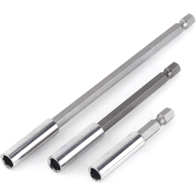 Set Mit 3 1/4"-schraubendreherbithaltern – Kohlenstoff- Und Chrom-vanadium-stahl – Längen 6/10/15 Cm – Starker Magnetismus Für Schnelles Schrauben