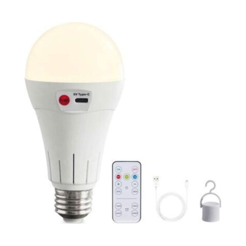 – Wiederaufladbare, Kabellose E27-led-lampen Mit Fernbedienung – 5000 Mah – 3 Farbtemperaturen – 12–30 Stunden Akkulaufzeit – Dimmbar