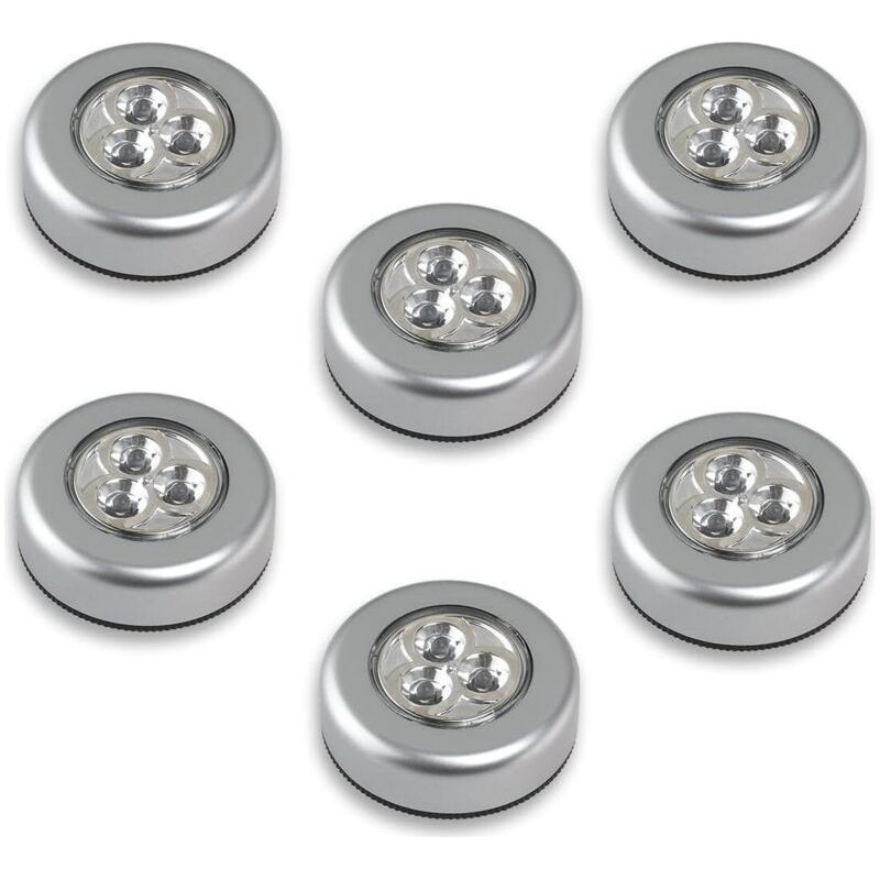 Set Mit 6 Batteriebetriebenen Led-leuchten – Superhelles Weißes Licht – Einfache Installation Mit Klebestreifen – Für Schränke Und Garagen