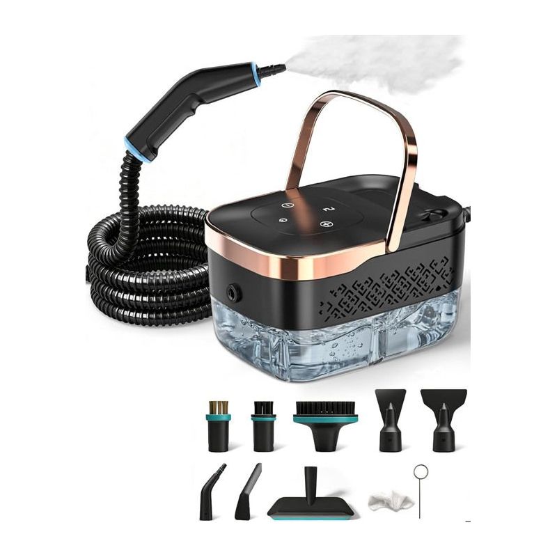 Dampfreiniger, 2500 W Mehrzweck-dampfreiniger Mit Manueller Steuerung, 6 Einstellbaren Geschwindigkeitsstufen Und 8 Düsentypen, 1250 Ml Tragbarer Hochleistungs-dampfreiniger