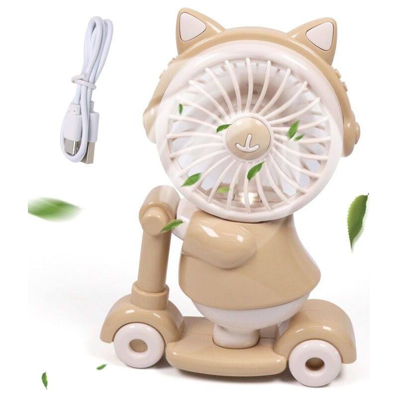 Kleiner, Tragbarer Mini-ventilator, Usb-ladefunktion, Anspitzerfunktion, 2 Geschwindigkeitsstufen, Geräuscharm, Ideal Für Reisen, Büro Und Outdoor-aktivitäten