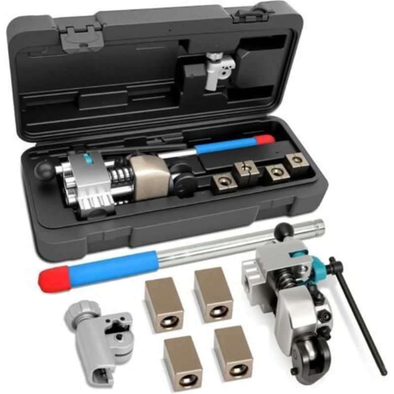 Professionelles Crimpwerkzeug Für Bremsleitungen, Einfaches, Doppeltes Und 45°-winkelcrimpen, Mit Rohrschneider, Für Kupferrohre Mit 3/16", 1/4", 5/16", 3/8" Und 4,75 Mm Durchmesser, Schwarz