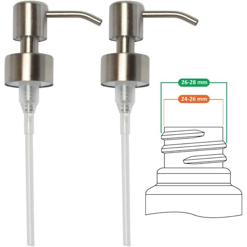 Ersatzpumpe Für Flüssigseifenspender – Edelstahl Aisi 304 – Gebürstete Oberfläche – Passend Für Flaschen Mit 22–24 Mm Durchmesser