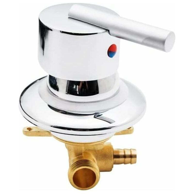 G1/2" Duschmischer – Zweiwegeventil – Verchromtes Messing – Kompatibel Mit Standardrohren – Einfache Installation