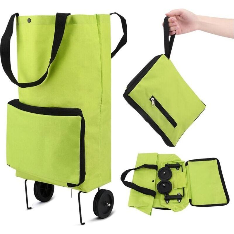 Faltbarer Einkaufswagen Mit Rädern – Gummiräder – Einkaufstasche Aus Oxford-gewebe – Maximale Traglast 40 Kg – Ideal Für Supermärkte Und Camping