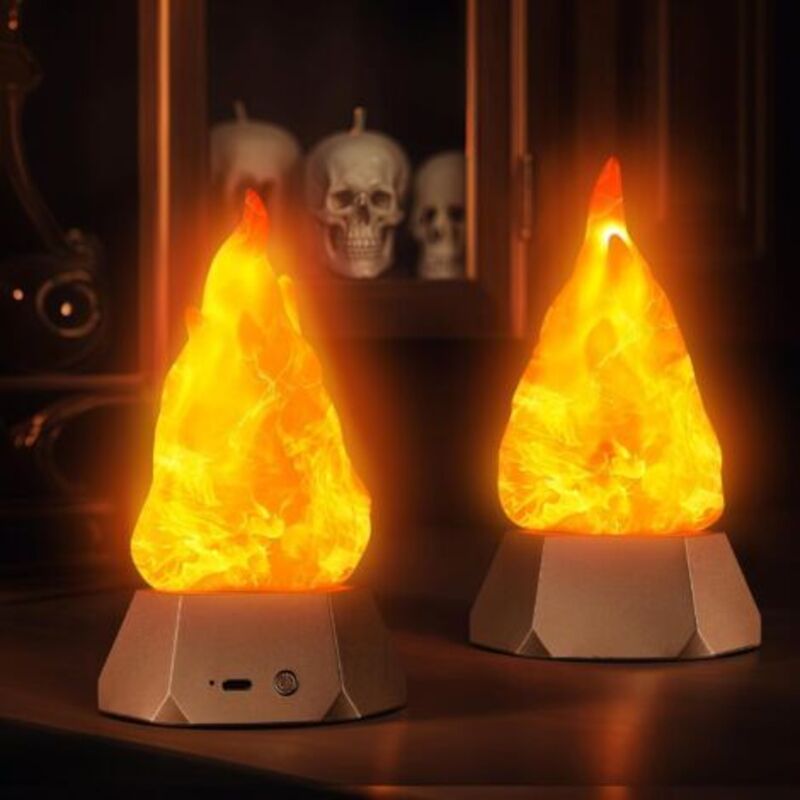 Lampe Mit Flackerndem Flammeneffekt, Usb-aufladbar, 3d-nachtlicht Mit Künstlicher Flamme, 3 Modi, Wasserdicht, Realistischer Flammeneffekt, Ideal Für Halloween (drinnen/draußen), Camping Usw.