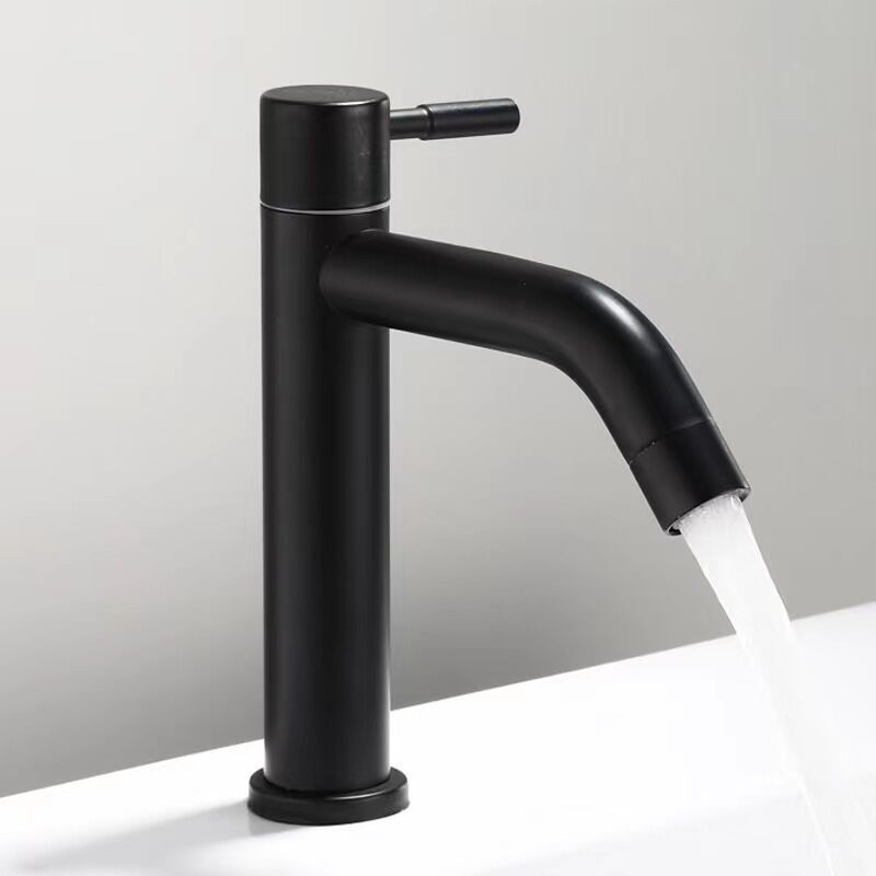 Schwarze Kaltwasser-mischbatterie – Edelstahl – Austauschbarer Strahlregler – Einfache Installation – Gleichmäßiger, Spritzfreier Wasserfluss