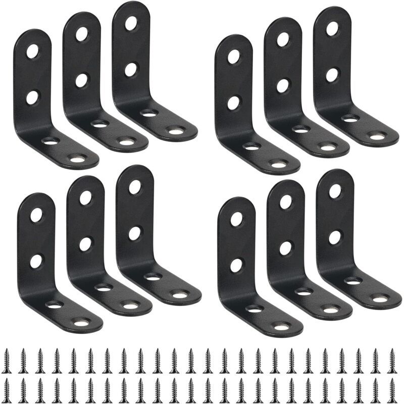 40 Mm X 40 Mm Befestigungswinkel – Schwarzer Edelstahl – Rechtwinklig Für Möbel Und Regale – Hohe Tragfähigkeit – 40 Mm X 40 Mm