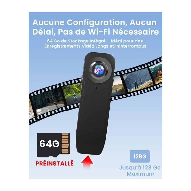 1080p-überwachungskamera Ohne Internetverbindung, Mini-funk-spionagekamera Mit 1000-mah-akku, Ohne Wlan, Mit 64-gb-speicherkarte