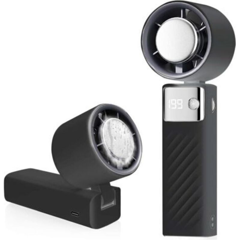 Tragbarer Ventilator, Mini-akku-ventilator 5000 Mah, Kleiner, Leiser Turbo-ventilator Mit Einstellbarer Geschwindigkeit (1 Bis 199), Kühlventilator Für Camping, Sport Und Reisen (schwarz)