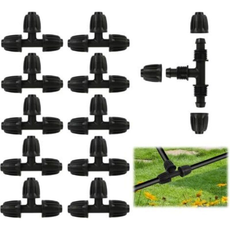 10 T-stücke Für 16-mm-gartenschläuche, Robuster 3-wege-kunststoffadapter, Bewässerungszubehör Für Garten, Landwirtschaft Und Gewächshaus (t-stück)