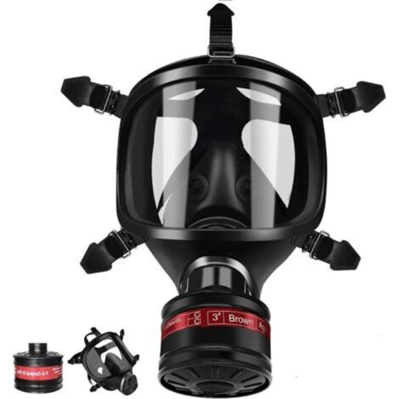 Vollgesichts-atemschutzmaske Mit 40-mm-aktivkohlefilter, Vollgesichts-gasmaske Für Industrie, Polieren, Lackieren, Staubbekämpfung, Sprühen, Schweißen Und Produkte