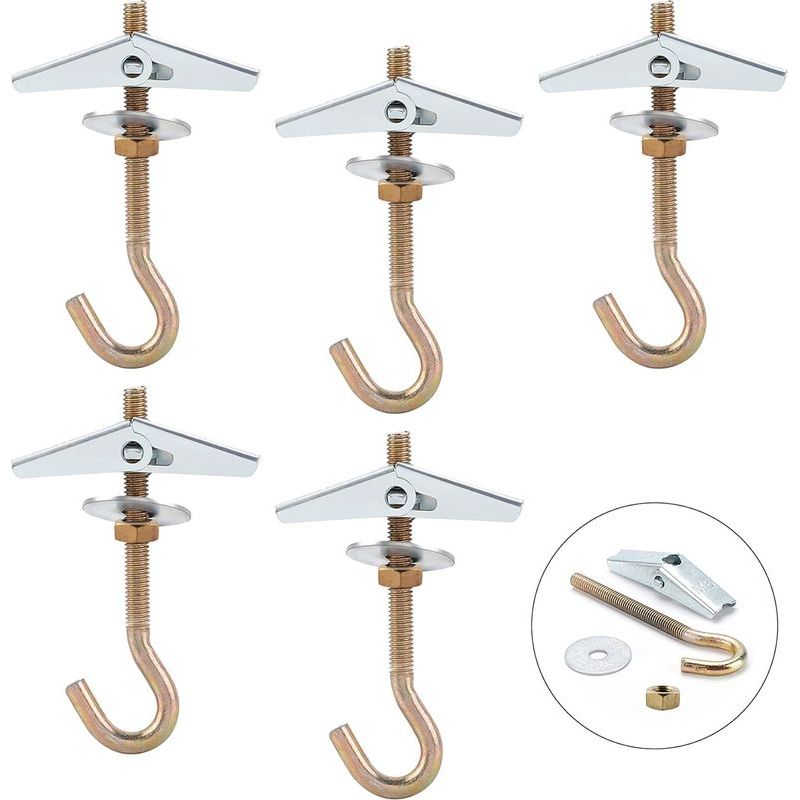Deckenhaken Aus Verzinktem Stahl, 85 Mm – Tragkraft 15 Kg – 5er-pack Haken Für Lampen Und Leichte Gegenstände