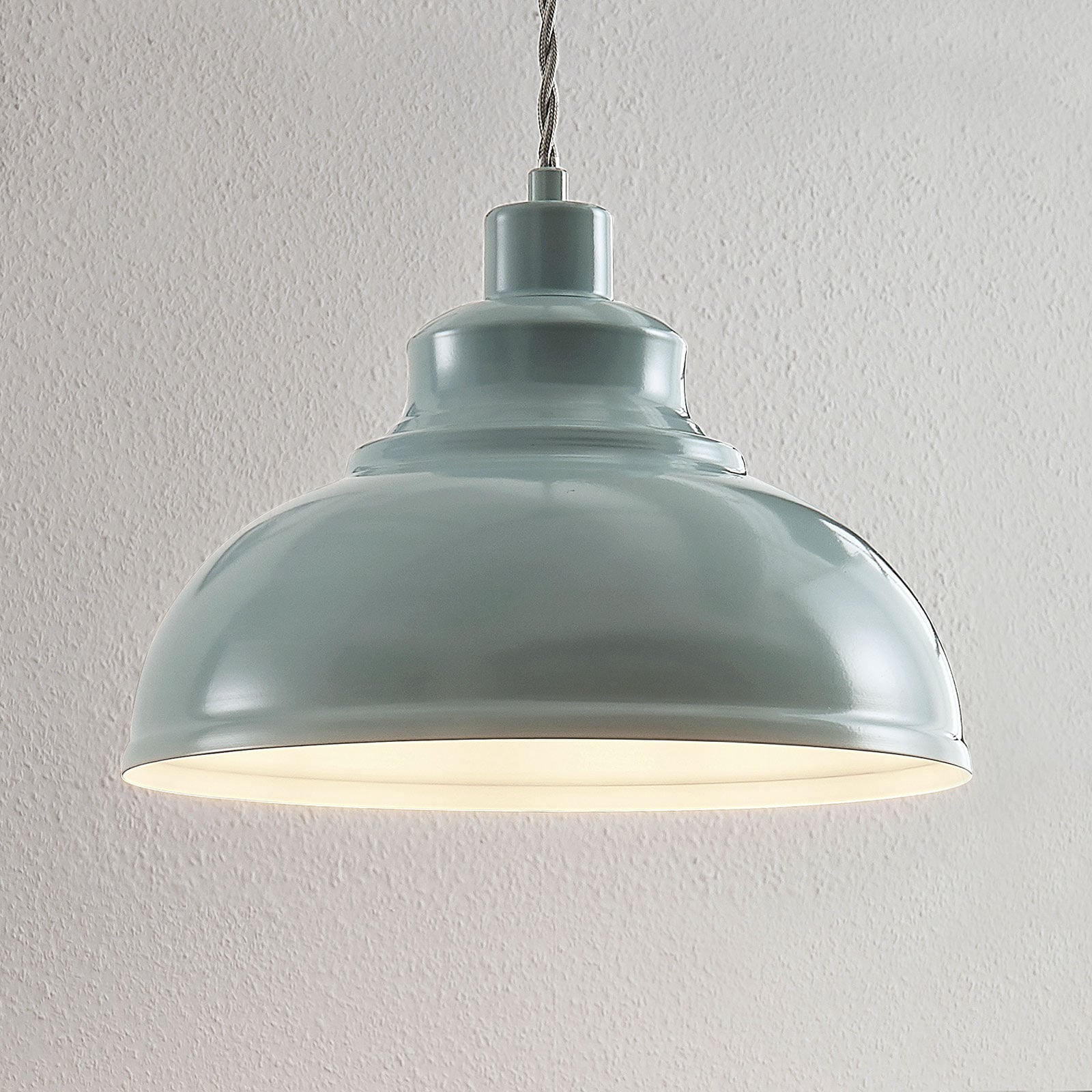 [neuwertig] B-ware Lindby Pendelleuchte Hängeleuchte Albertine Led Lampe Dimmbar Hellblau Ø29cm
