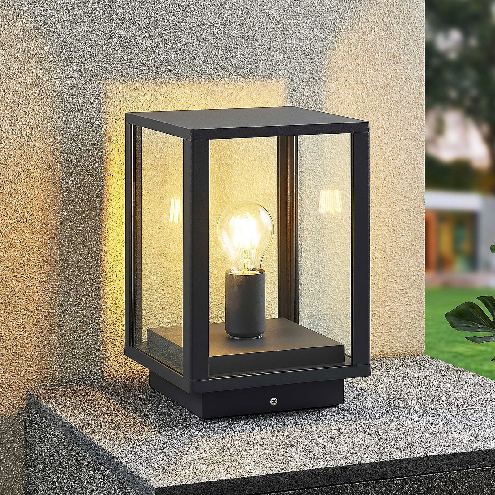 [neuwertig] B-ware Lindby Sockelleuchte Giavanna Led Außenleuchte Dimmbar Anthrazit Ip44 29cm 20cm