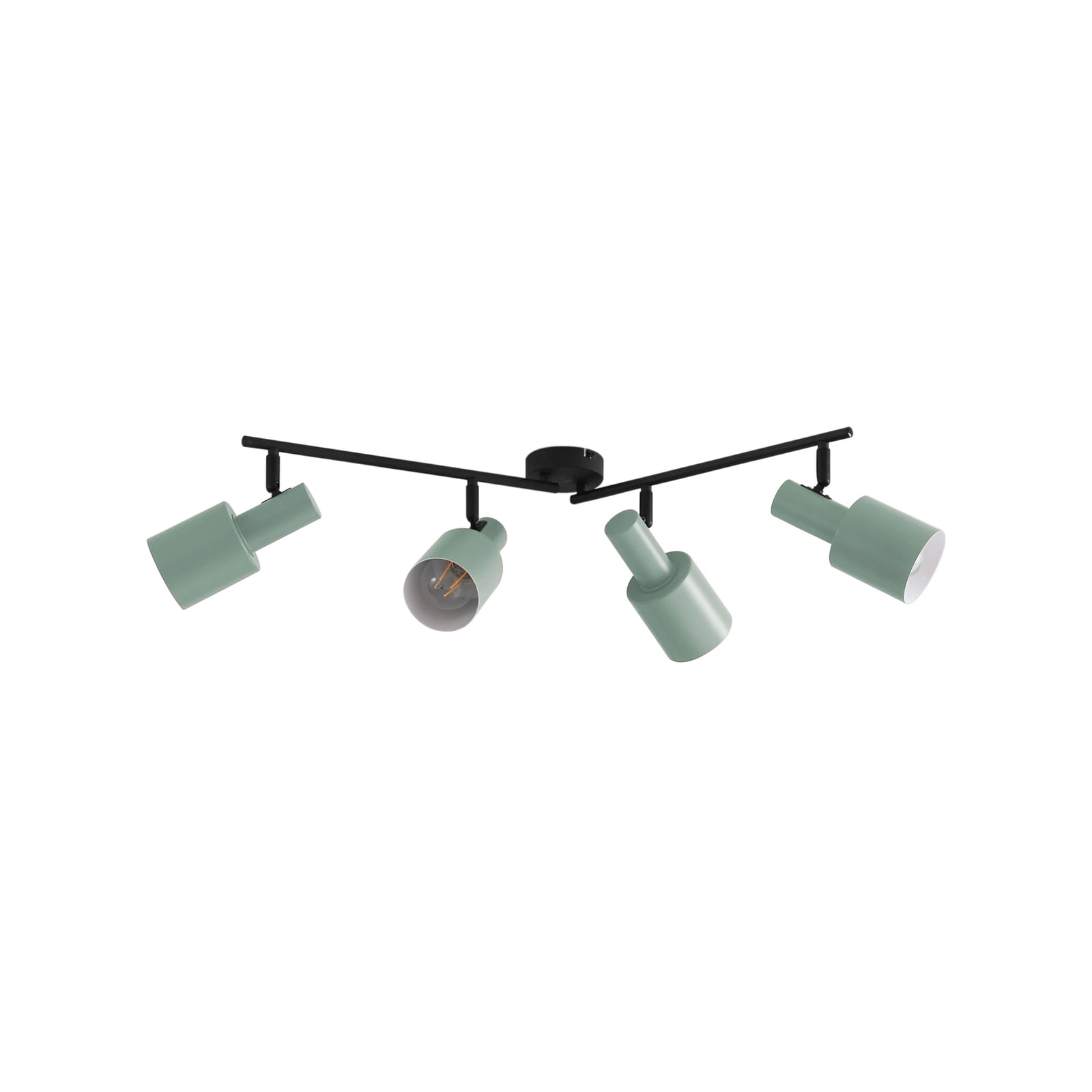 [neuwertig] B-ware Lindby Deckenstrahler Ovelia Led Strahler 4-flammig Dimmbar Grün Schwarz 80cm