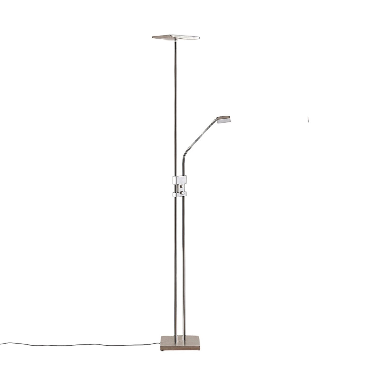 [gebraucht] B-ware Lindby Stehlampe Jonne Led Dimmbar Leselampe Eckig Nickel 180cm 15w Warmweiß