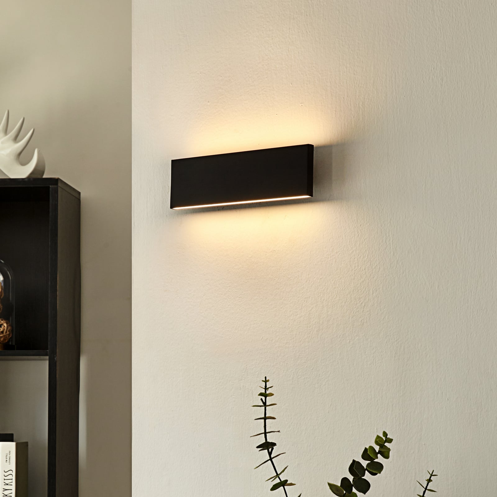 [neuwertig] B-ware Lindby Wandlampe Ignazia Led Dimmbar Schwarz Metall 28cm Warmweiß 1500lm
