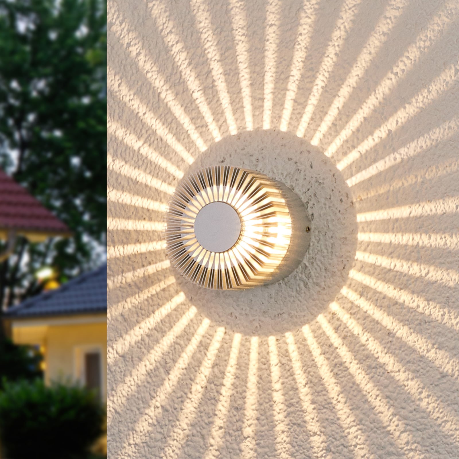 [neuwertig] B-ware Lucande Außenwandleuchte Lennias Led Wandleuchte Gartenlampe Aluminium 3000k