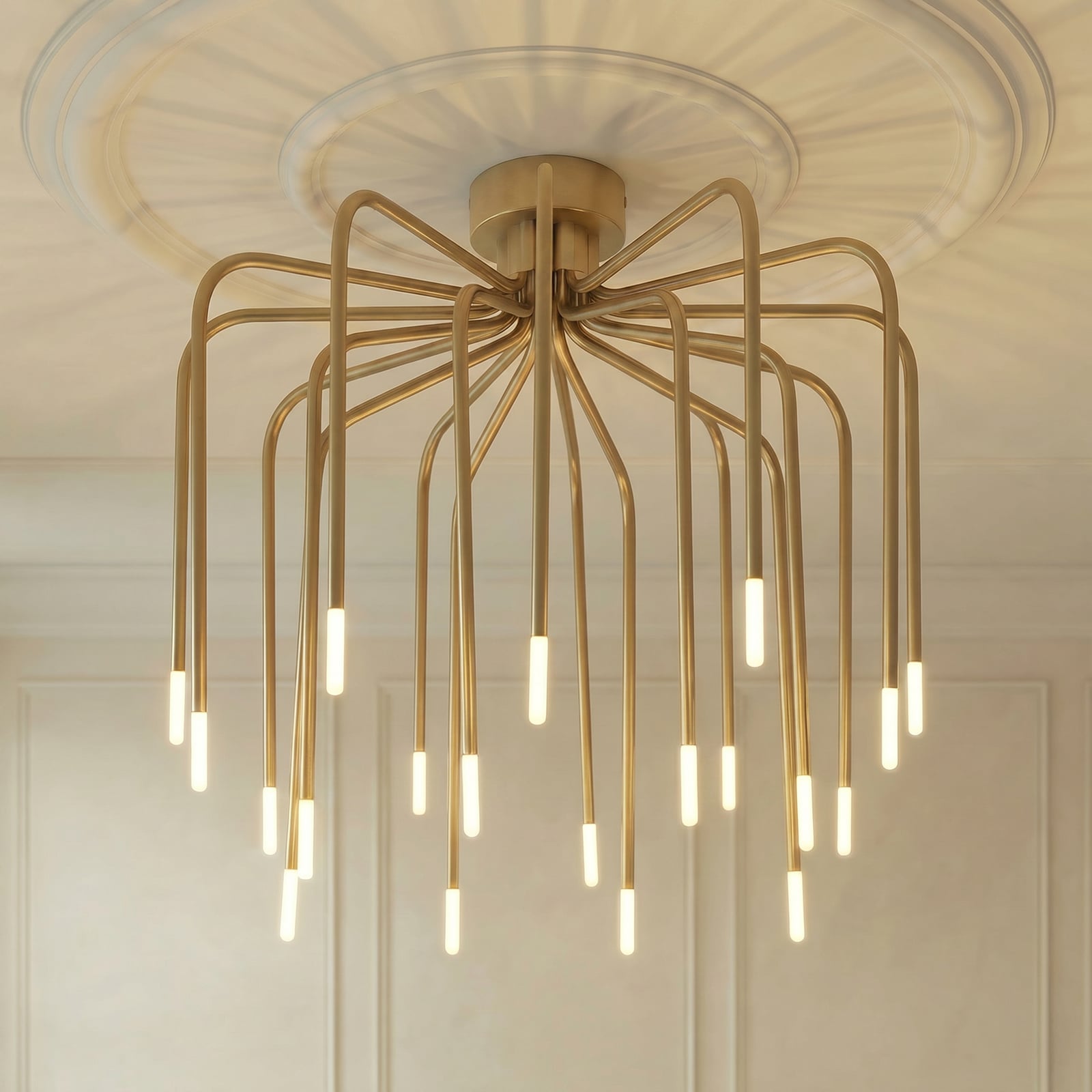 [neuwertig] B-ware Lucande Deckenlampe Deckenleuchte Ariadne Led Lampe Dimmbar Gold Ø57cm 3000k