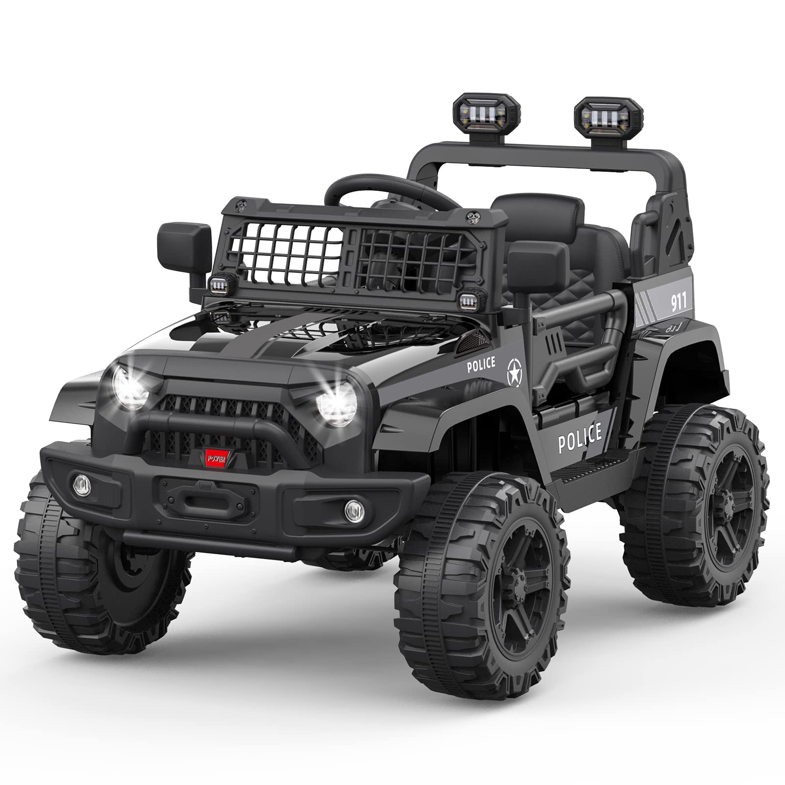 Lunsy – Kinder Elektroauto 12v Mit Fernbedienung, Bluetooth Mp3-player, Hupe & Led-scheinwerfer, Geschwindigkeit 2–4 Km/h, Traglast 28 Kg, Sicherheitsgurt, Für Kinder 3–8 Jahre, Schwarz