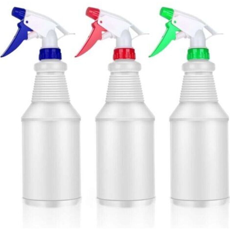 Ulisem Sprühflaschen, 3er-set Leere 600-ml-sprühflaschen, Nachfüllbare Kunststoff-sprühflaschen Mit Sprüh- Und Strahlfunktion Für Die Küchenreinigung