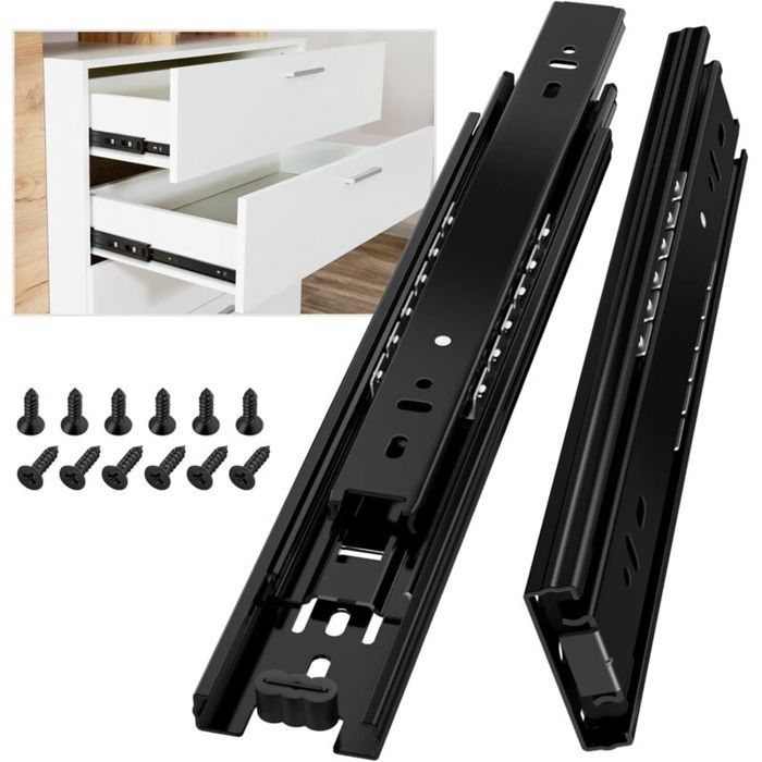 Kugelgelagerte Schubladenschienen, 300 Mm, Tragfähigkeit 45 Kg, Auszugsbereich 200-600 Mm, 1 Paar (2 Stück)
