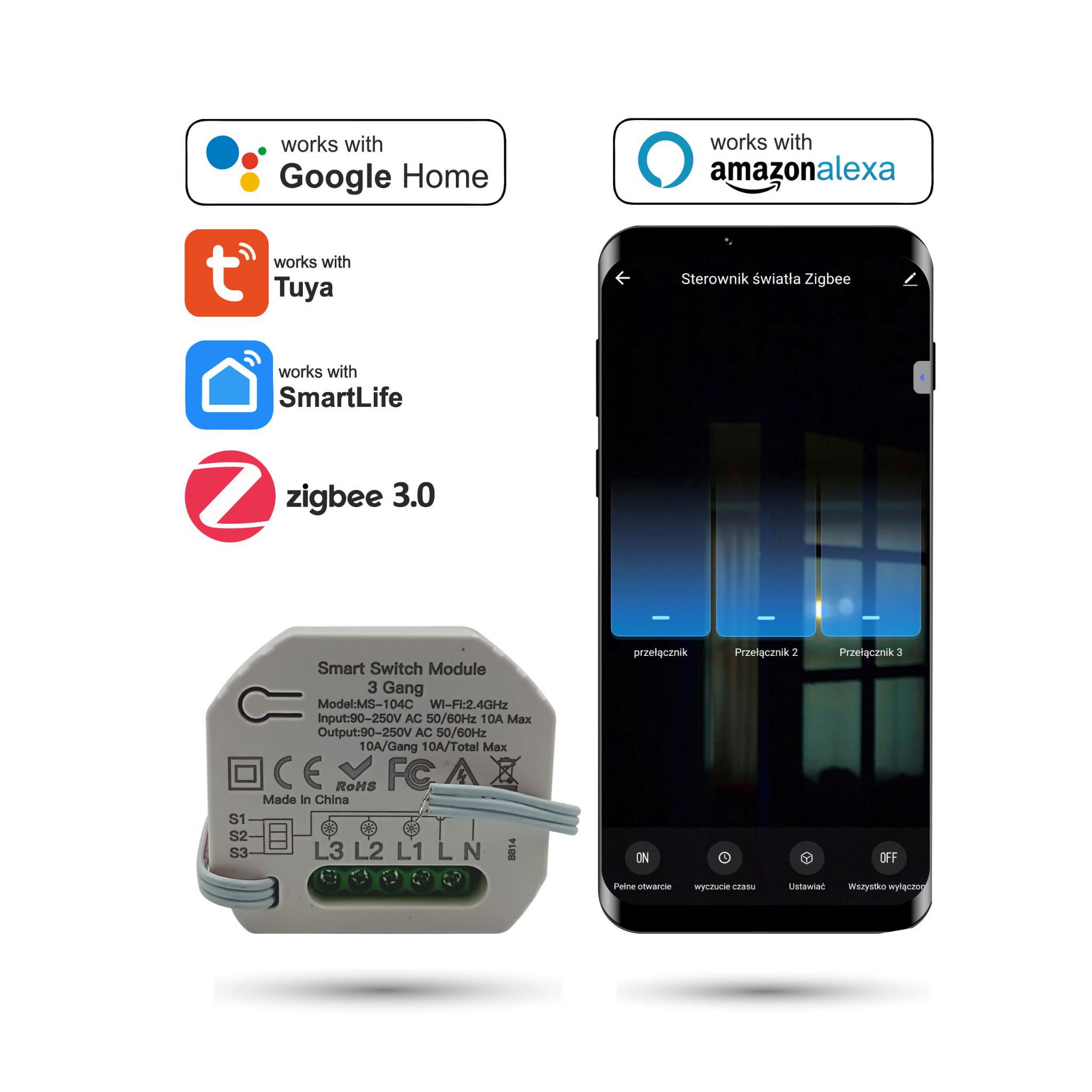 Tuya 3-kanal Zigbee Lichtsteuerung