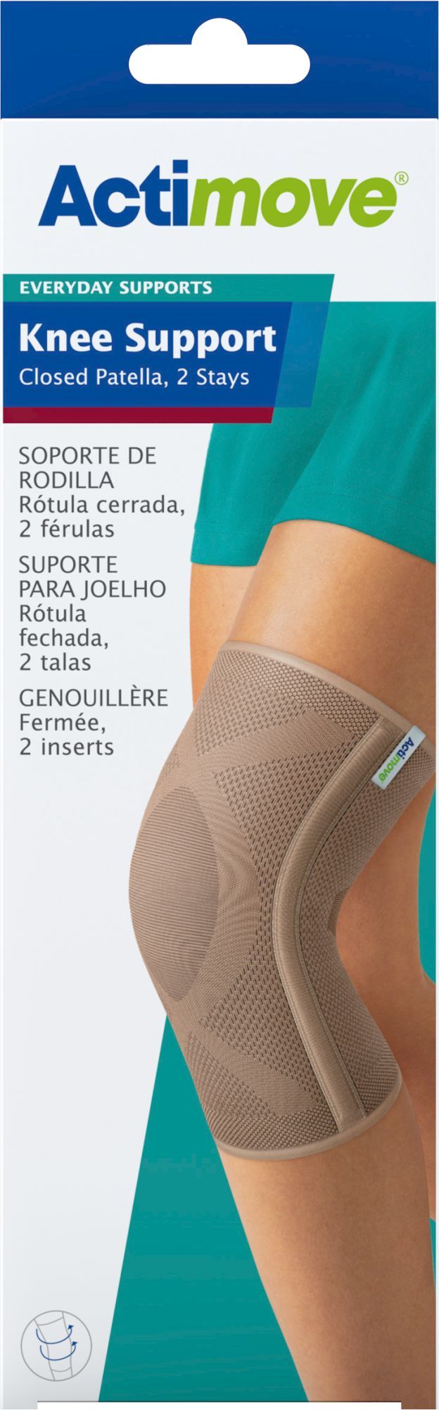 Actimove Es Kniestabilisierungsband Mit Abgedeckter Patella Und 2 Knochen, Größe M, Beige (7557529) (k=12)