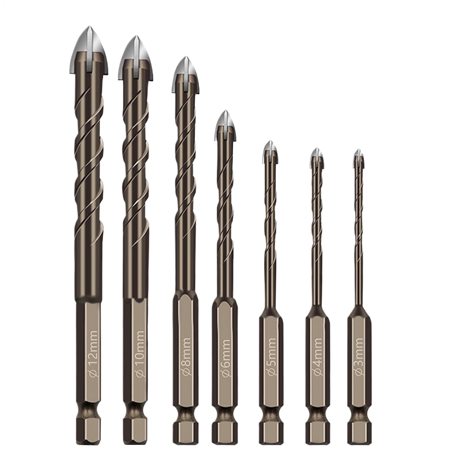 Multifunktionale, Rutschfeste Holzbohrer Aus Wolframstahl 7 Bohrer Für Bauwesen, Heimwerkerbedarf, Tischlerei, Metallbearbeitung, Trockenbau, Betonarbeiten, Elektroinstallationen, Schreinerarbeiten U