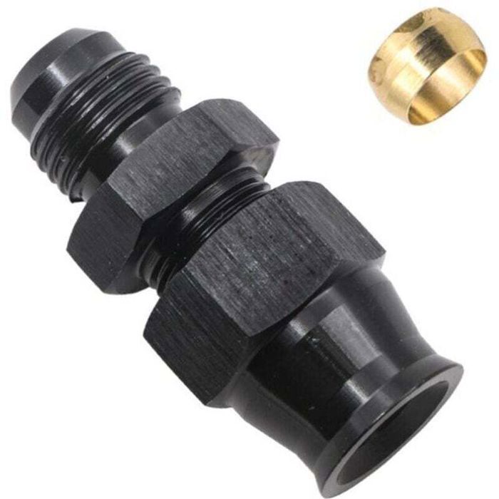 Kraftstoffadapteranschluss – An6-5/16 – Aluminiumlegierung – Messinganschlüsse – Schwarz – Universeller Typ