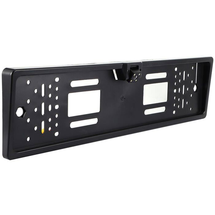 Europäischer Kennzeichenhalter Mit Led-rückfahrkamera, Nachtsichtfunktion (mit Weißlicht), Ip65 Wasserdicht, Schwarz.